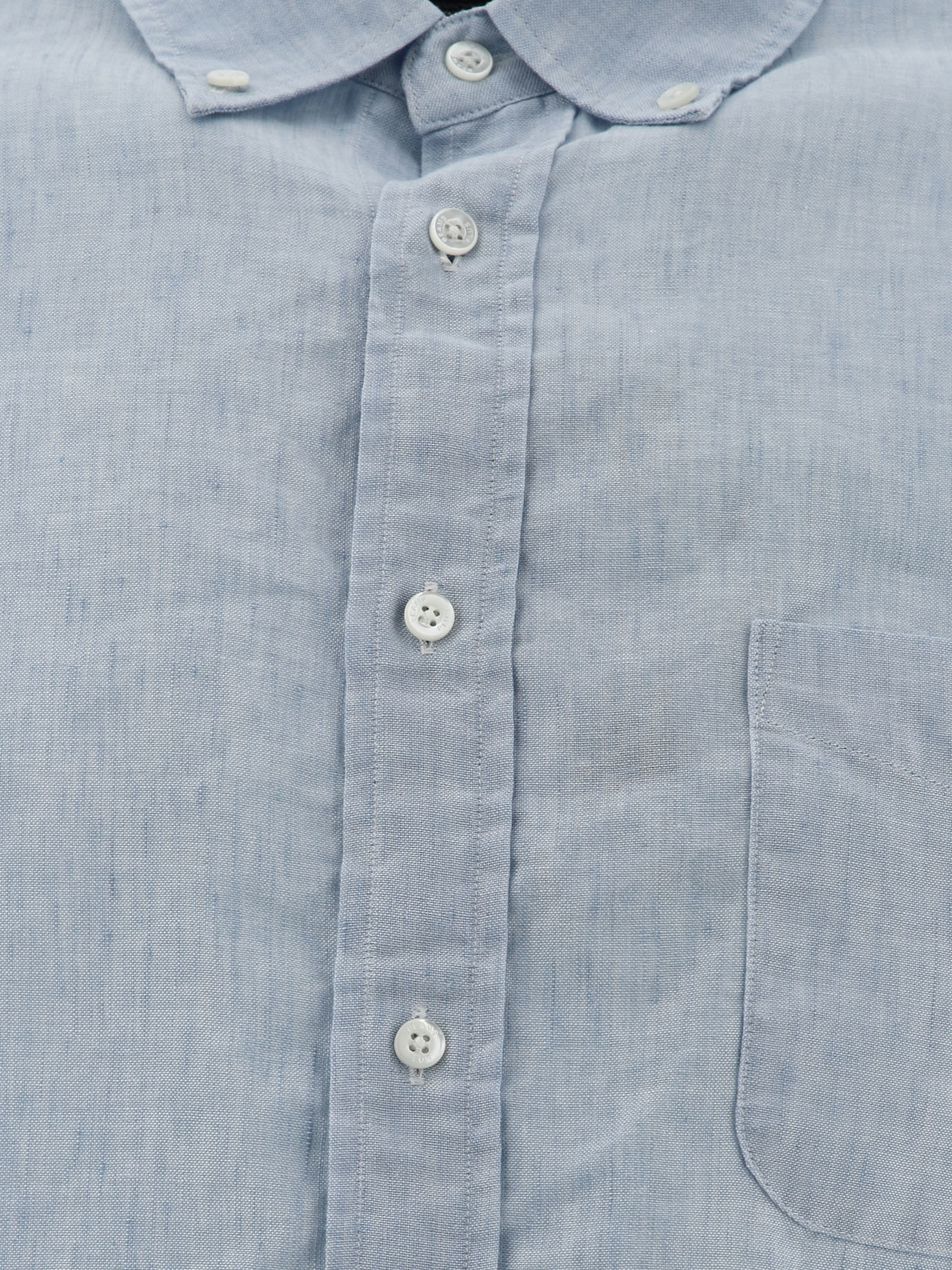 BEAMS PLUS Light Blue Linen shirt with chest pocket